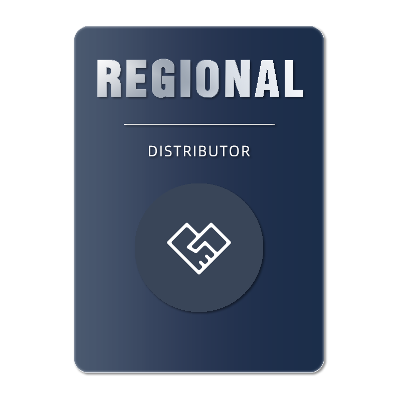 Regional distributor badge icon representing authorized regional sales partnership.
