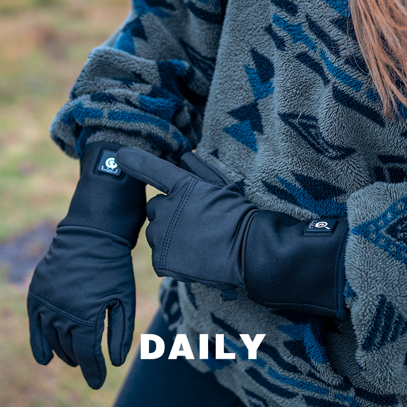 Lightweight heated gloves designed for daily use, providing easy warmth on the go.
