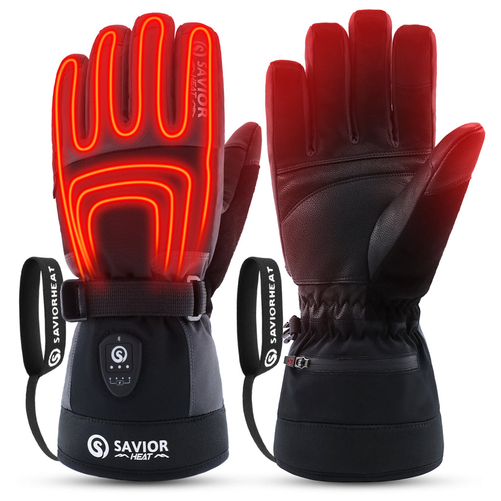 heated ski gloves with full-hand heating elements and waterproof design