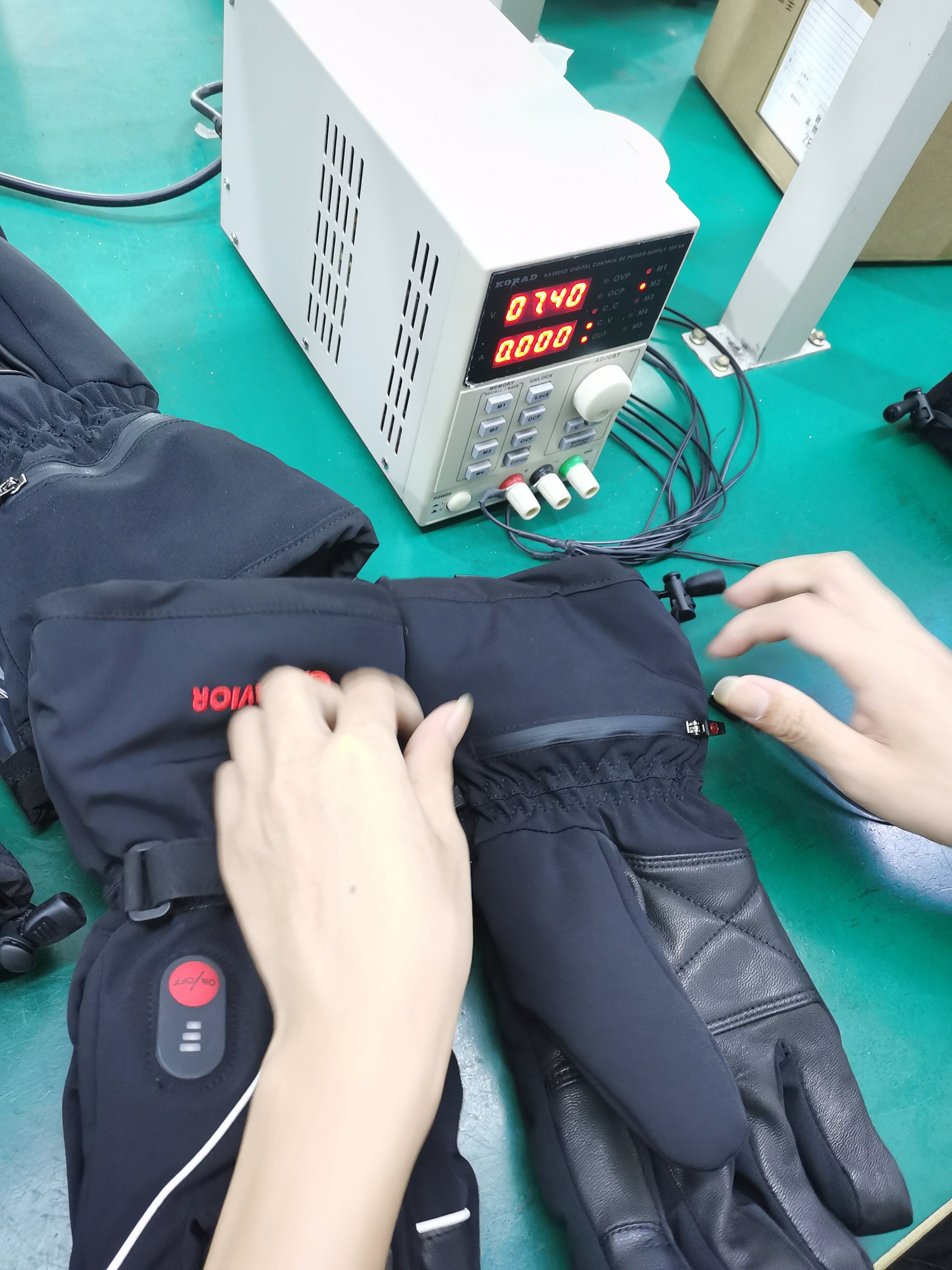 electric heated gloves close-up