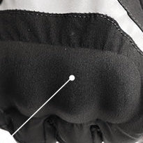 Winter riding gloves featuring protective knuckle shell and anti-slip palm panel.