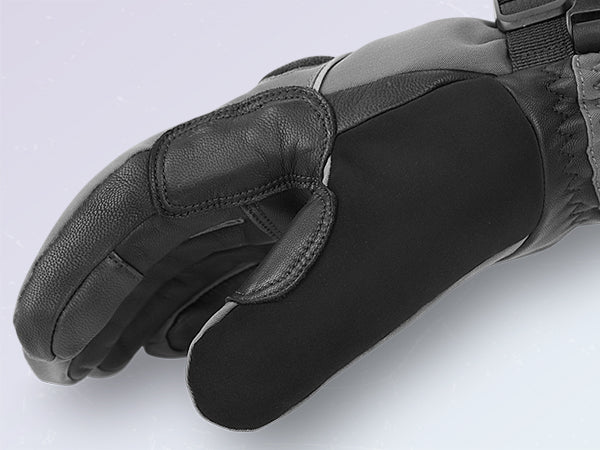 Best heated ski mittens with 3-finger design - premium leather heated gloves for extreme cold weather