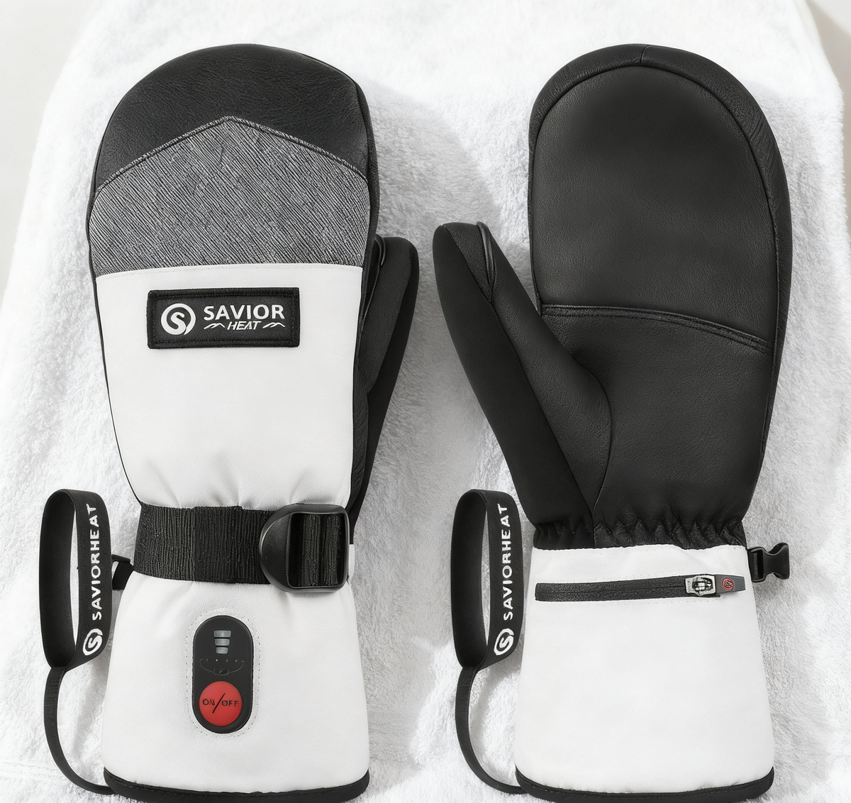 Gloves placed on a clean towel to air dry