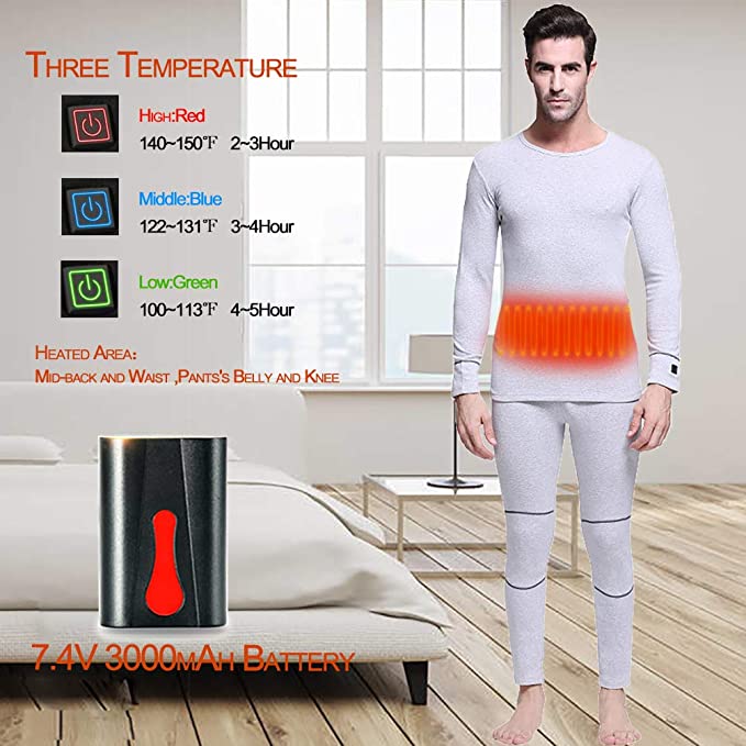 SAVIOR Heated Base Layer for Men's Thermal Underwear and Winter Clothing